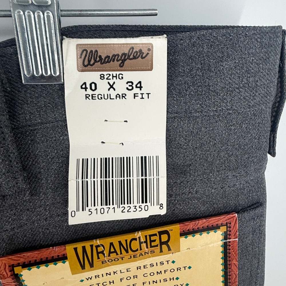 Wrangler‎ Wrancher Boot Jeans 40x34 Mens Heather Grey 82HG Made in USA NWT - Picture 6 of 9